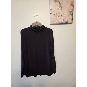 CJ Banks Size X 14W Black Mock Turtleneck Long Sleeve Shirt